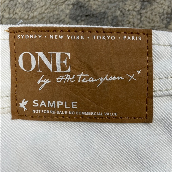 NWT One Teaspoon Dirty White Ziggys Bell Bottom Flare Jeans Sample Sz 26 - Picture 4 of 11